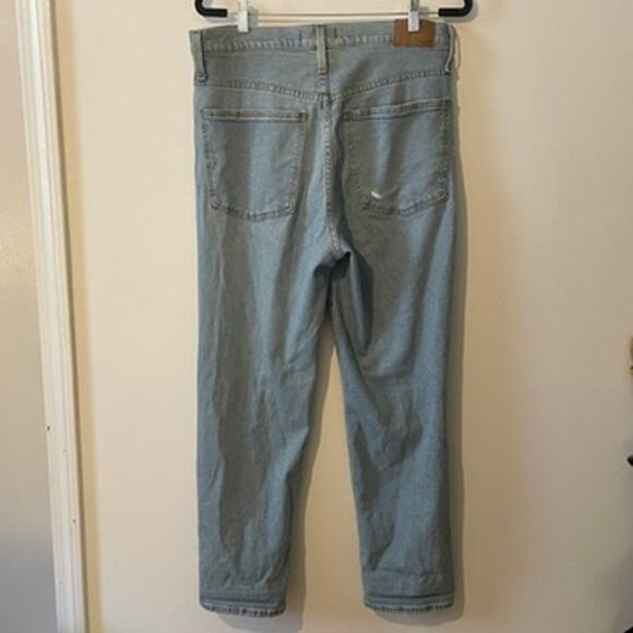 Madewell The Perfect Vintage Straight Jean in Danby Wash: Knee Rip Edition Sz 30 - Picture 13 of 15